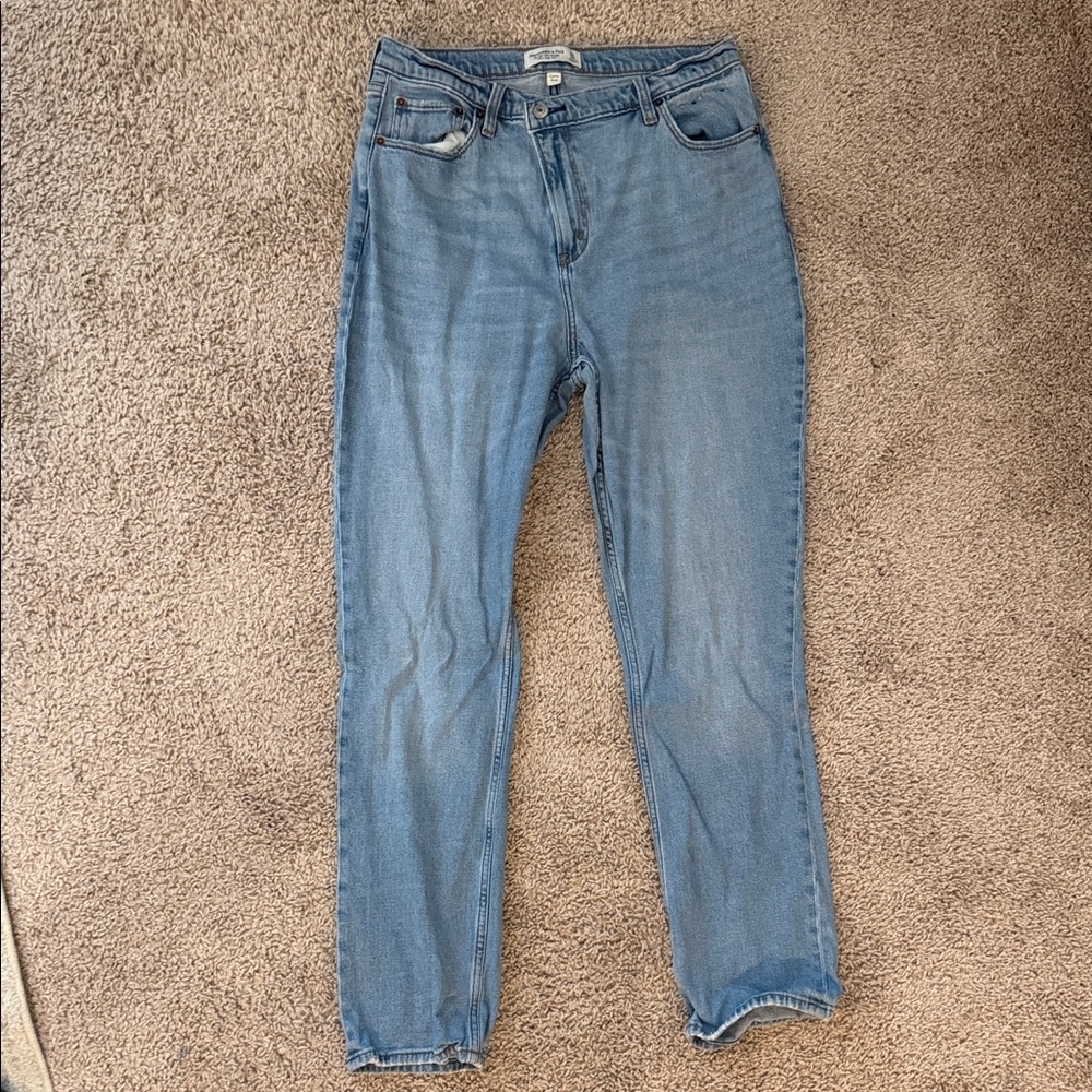 Cross waist Abercrombie 90s slime straight ultra high waist curve love jeans